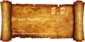 Braun Debóra névjegykártya